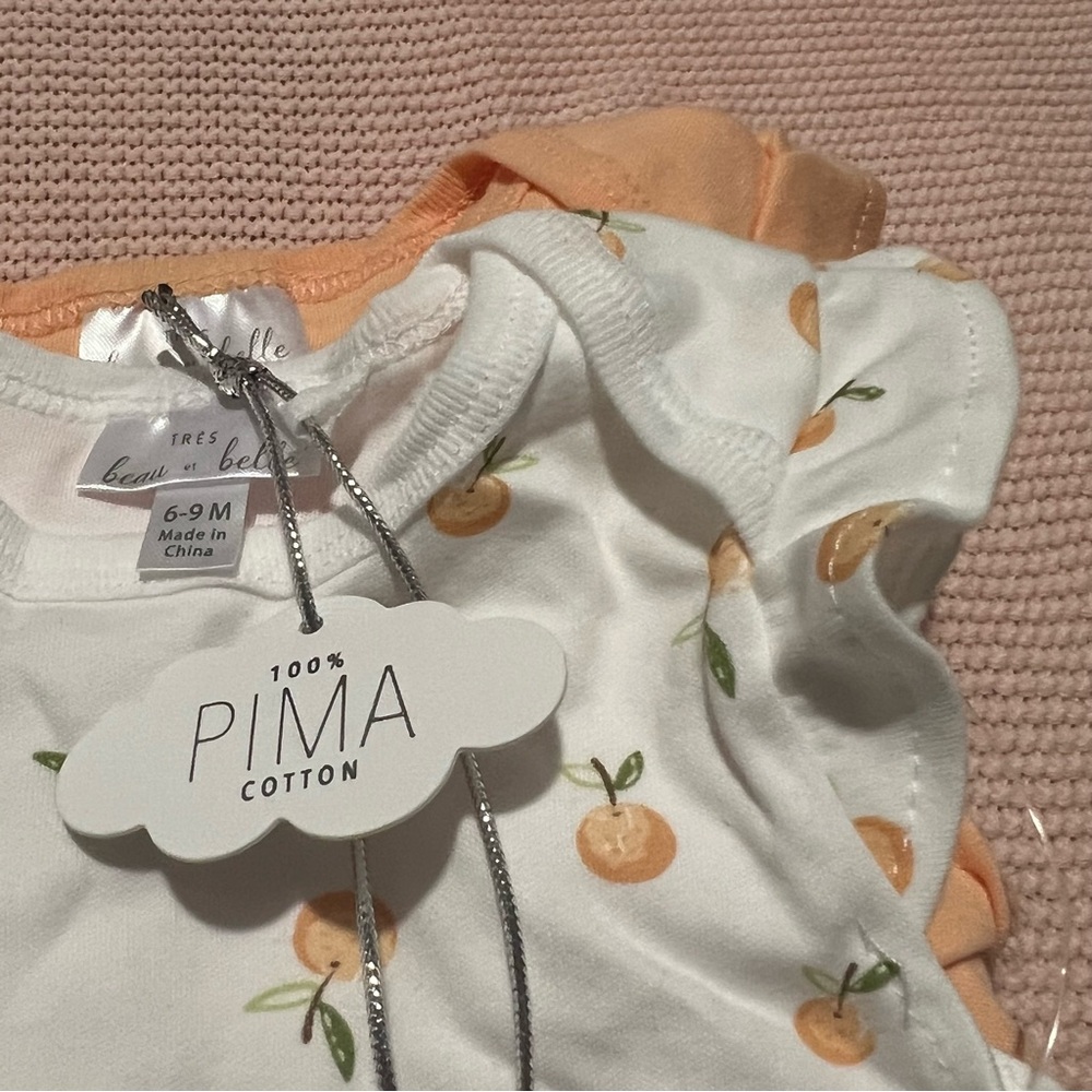 NEW NWT Tres Beau et Belle Baby Infant Set of 3 Onesies Size 6-9 Months - Picture 3 of 6
